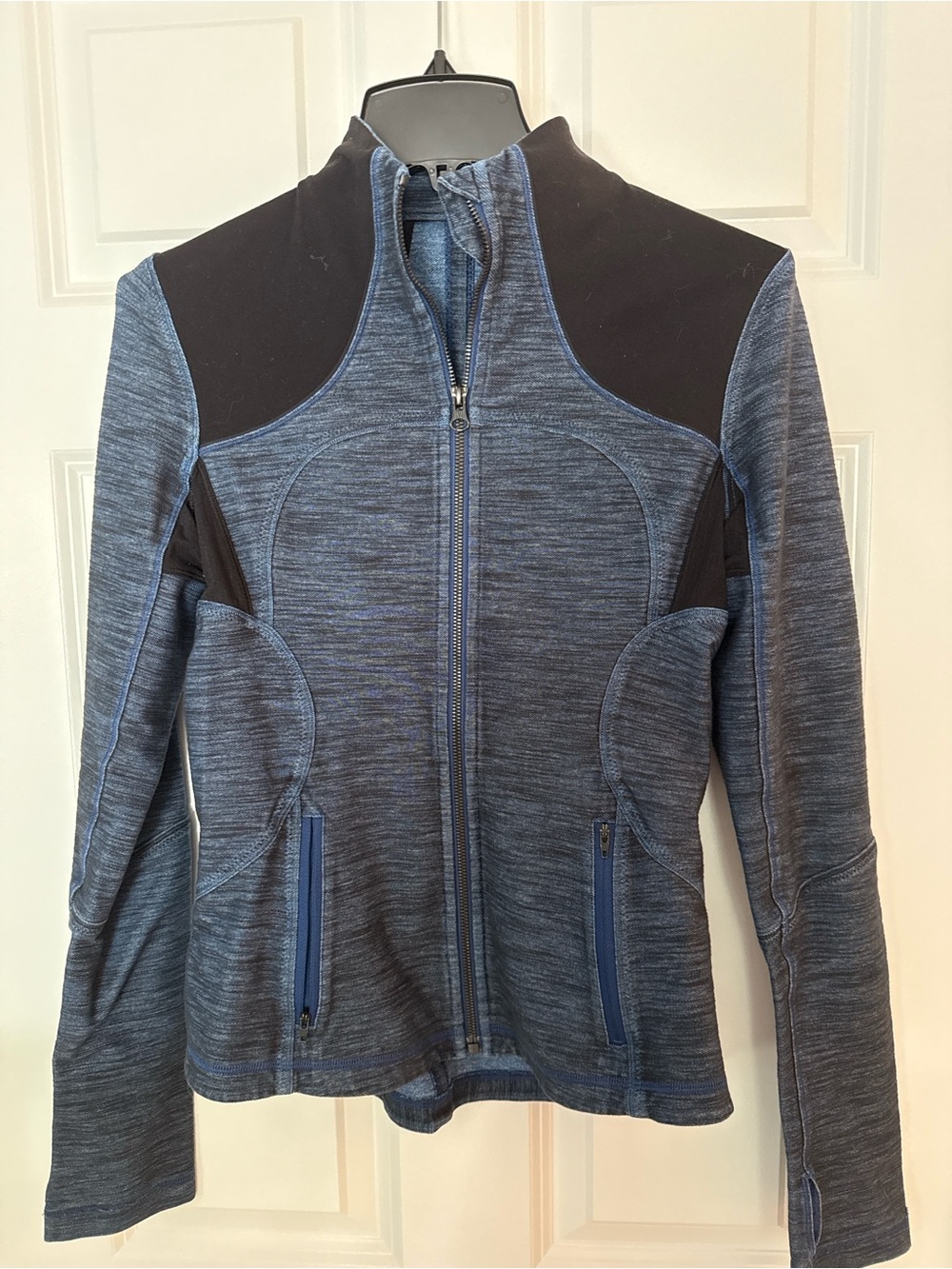 lululemon athletica Blue Heather Zip-Up Utility Jacket with Black Accents